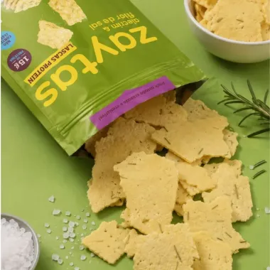 Biscoito Salgado Zaytas Lascas Protein Sabor Alecrim e Flor de Sal 80g