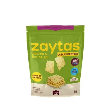 Biscoito Salgado Zaytas Lascas Protein Sabor Alecrim e Flor de Sal 80g