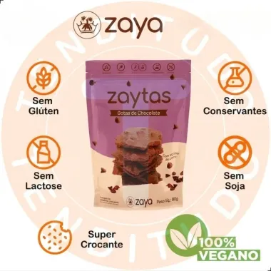 Biscoito Doce Zaytas com Lascas de Brownie Crocantes Gotas de Chocolate 80g