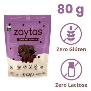Biscoito Doce Zaytas com Lascas de Brownie Crocantes Gotas de Chocolate 80g