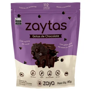 Biscoito Doce Zaytas com Lascas de Brownie Crocantes Gotas de Chocolate 80g