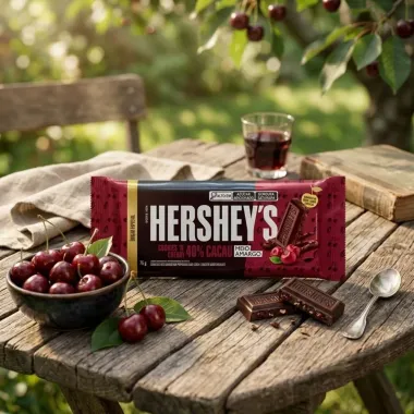 Chocolate Hershey's Cookies'n Cherry 40% Cacau Meio Amargo 75g