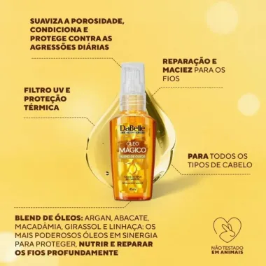 Kit Dabelle Meus &Oacute;leos Magicos R&iacute;cino e Argan e Blend de &Oacute;leos 3 de 45ml cada