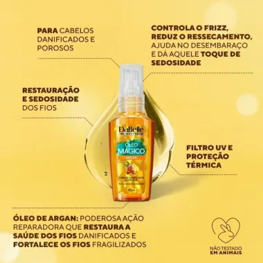 Kit Dabelle Meus &Oacute;leos Magicos R&iacute;cino e Argan e Blend de &Oacute;leos 3 de 45ml cada