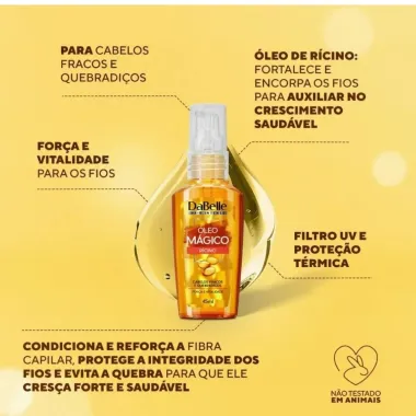 Kit Dabelle Meus &Oacute;leos Magicos R&iacute;cino e Argan e Blend de &Oacute;leos 3 de 45ml cada