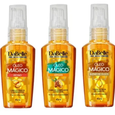 Kit Dabelle Meus &Oacute;leos Magicos R&iacute;cino e Argan e Blend de &Oacute;leos 3 de 45ml cada
