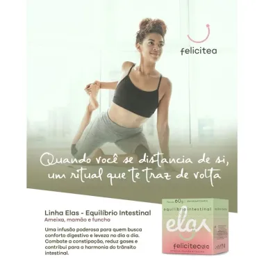 Ch&aacute; Felicitea Elas Equil&iacute;brio Intestinal Ameixa, Mam&atilde;o e Funcho com 60g