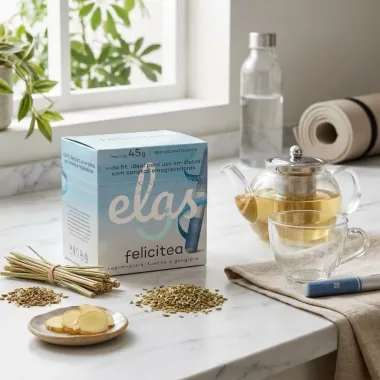 Ch&aacute; Felicitea Elas Vida Fit Capim-Cidro, Funcho e Gengibre com 45g