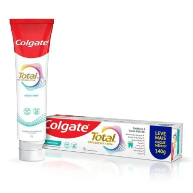 Creme Dental Colgate Total Preven&ccedil;&atilde;o Ativa Fresh Mint 140g Leve mais Pague Menos