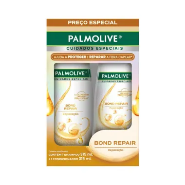 Shampoo Palmolive Cuidados Especiais Bond Repair 315ml e Condicionador Palmolive Cuidados Especiais Bond Repair 315ml
