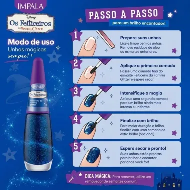 Esmalte Impala Disney Os Feiticeiros de Waverly Place Feiticeiro da Fam&iacute;lia Glitter
