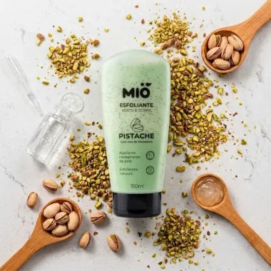 Esfoliante Rosto e Corpo Mi&oacute; Pistache com &Oacute;leo de Macad&acirc;mia 150g