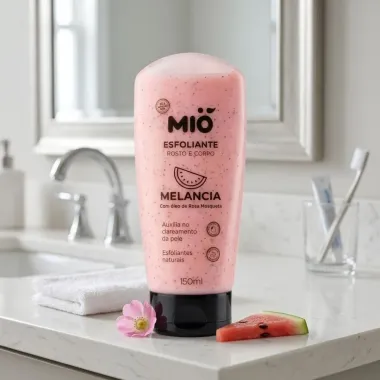 Esfoliante Rosto e Corpo Mi&oacute; Melancia com &Oacute;leo de Rosa Mosqueta 150g