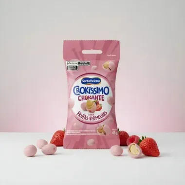 Amendoim Doce Santa Helena Crok&iacute;ssimo Crokante Frutas Vermelhas 45g