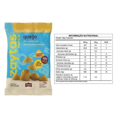 Biscoito Salgado Zaytas Protein 12g de Prote&iacute;na Sabor Queijo 35g