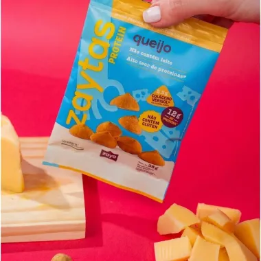 Biscoito Salgado Zaytas Protein 12g de Prote&iacute;na Sabor Queijo 35g