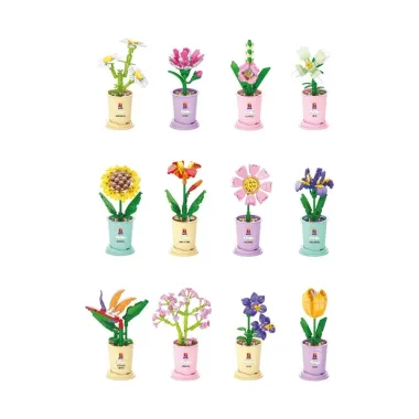 Blocos de Montar Colecion&aacute;veis Bricko Polibrinq Florista Miniflores 8+ Anos Sortidos 54 Pe&ccedil;as