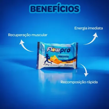 Suplemento Alimentar de Carboidrato em Pastilha de Goma Flowpro Sabor Laranja 24g