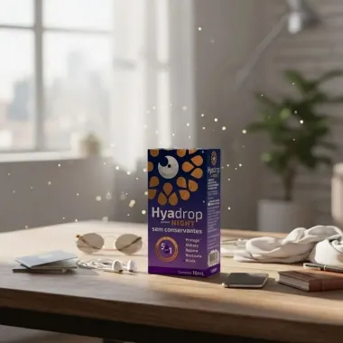 Hyadrop Protect Night Lubrificante Oft&aacute;lmico Est&eacute;ril Sem Conservantes 5 em 1 com 10ml