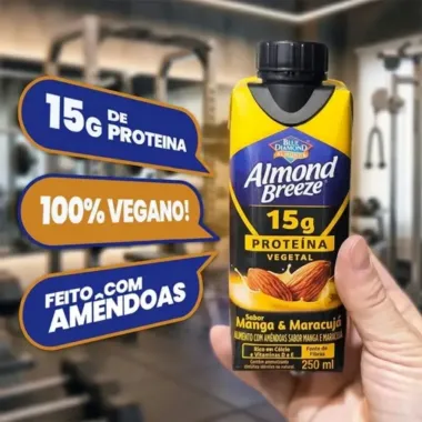 Bebida L&aacute;ctea com Am&ecirc;ndoas Almond Breeze 15g de Prote&iacute;na Vegetal Sabor Manga e Maracuj&aacute; 250ml