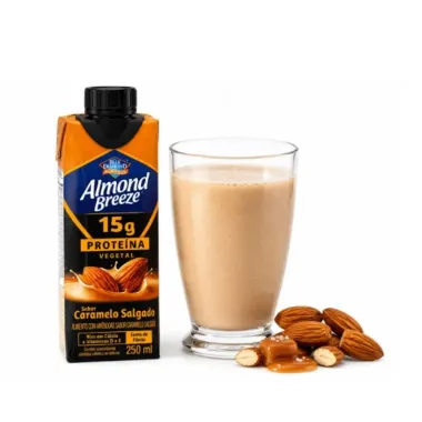 Bebida L&aacute;ctea com Am&ecirc;ndoas Almond Breeze 15g de Prote&iacute;na Vegetal Sabor Caramelo Salgado 250ml