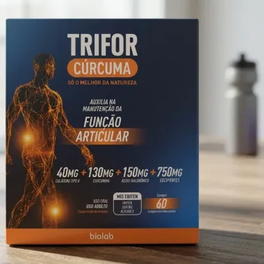 Trifor C&uacute;rcuma Biolab N&atilde;o Cont&eacute;m A&ccedil;&uacute;car, Lactose e Gl&uacute;ten com 60 Comprimidos