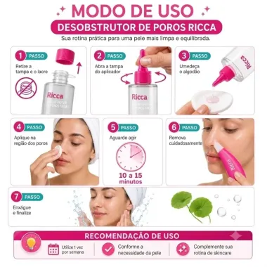 Desobstrutor de Poros Faciais Ricca Centella Asi&aacute;tica 150ml
