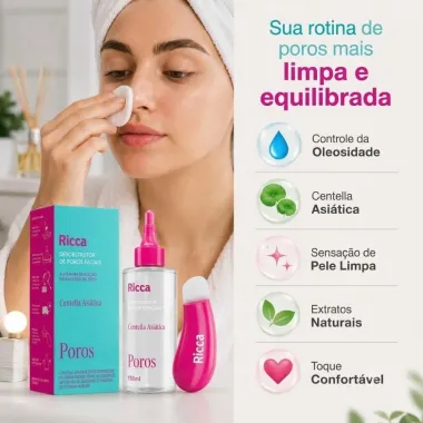 Desobstrutor de Poros Faciais Ricca Centella Asi&aacute;tica 150ml