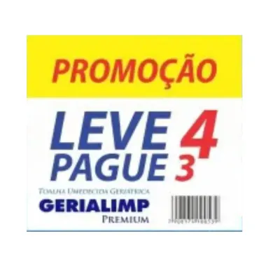 Toalha Umedecida Geriátrica Gerialimp Premium Leve 4 Pague 3 com 50 Unidades cada