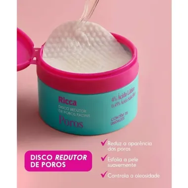 Disco Redutor Ricca Poros Faciais 4% &Aacute;cido L&aacute;tico E 0,45% &Aacute;cido Salic&iacute;lico com 35 Unidades