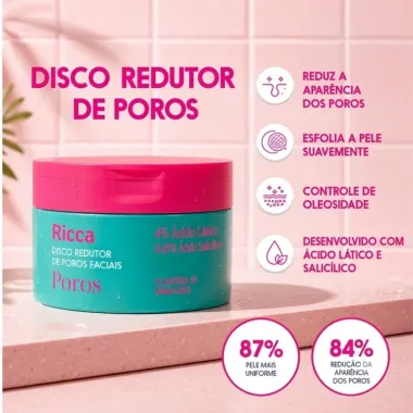 Disco Redutor Ricca Poros Faciais 4% &Aacute;cido L&aacute;tico E 0,45% &Aacute;cido Salic&iacute;lico com 35 Unidades