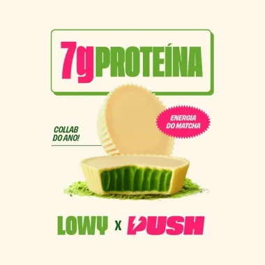 Bombom Lowy Push 2 Protein Cups 7g de Prote&iacute;na Matcha Zero 42g