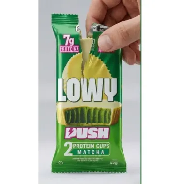Bombom Lowy Push 2 Protein Cups 7g de Prote&iacute;na Matcha Zero 42g