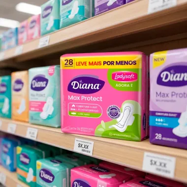 Absorvente Diana Max Protect Cobertura Suave com Abas 28 Unidades Leve Mais por Menos