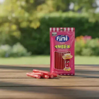 Balas Fini Regaliz Tubes Sabor Ma&ccedil;a do Amor 80g