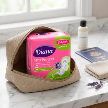 Absorvente Diana Max Protect Cobertura Suave com Abas 8 Unidades