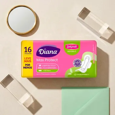 Absorvente Diana Max Protect Suave com Abas 16 Unidades Leve Mais Por Menos