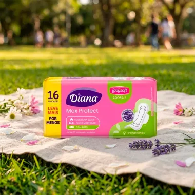 Absorvente Diana Max Protect Suave com Abas 16 Unidades Leve Mais Por Menos