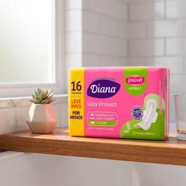 Absorvente Diana Max Protect Suave com Abas 16 Unidades Leve Mais Por Menos