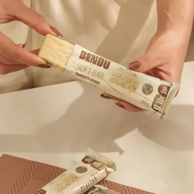 Barra de Prote&iacute;na Bendu Soft Bar Sabor Cookies'n Cream com 12g de Prote&iacute;na 45g
