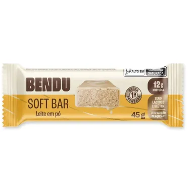 Barra Protein Bendu Soft Bar 12g de Prote&iacute;na Leite em P&oacute; Zero 45g