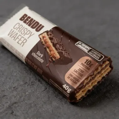 Barra Protein Crispy Wafer Bendu 10g de Prote&iacute;na Dark Chocolate Zero 40g
