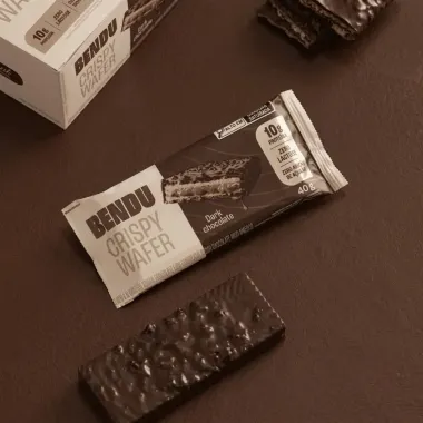 Barra Protein Crispy Wafer Bendu 10g de Prote&iacute;na Dark Chocolate Zero 40g