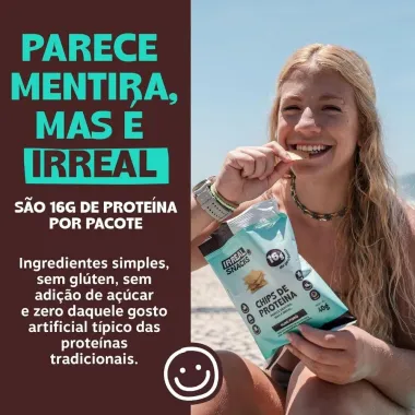 Chips de Prote&iacute;na Irreal Snacks Alho Por&oacute; 40g
