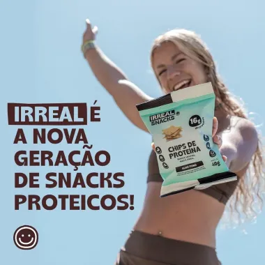 Chips de Prote&iacute;na Irreal Snacks Alho Por&oacute; 40g