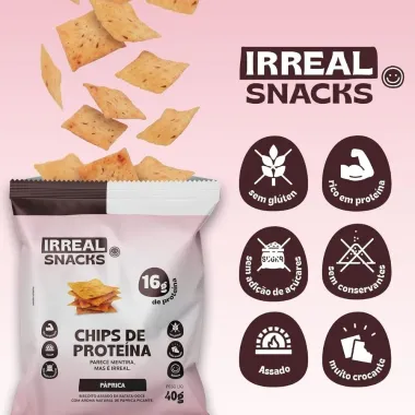 Chips de Prote&iacute;na Irreal Snacks P&aacute;prica 40g