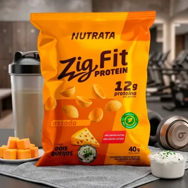 Salgadinho Nutrata Zig Fit Protein Assado Sabor Queijos com 12g de Prote&iacute;na 40g