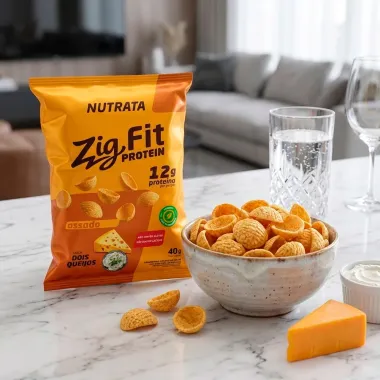 Salgadinho Nutrata Zig Fit Protein Assado Sabor Queijos com 12g de Prote&iacute;na 40g