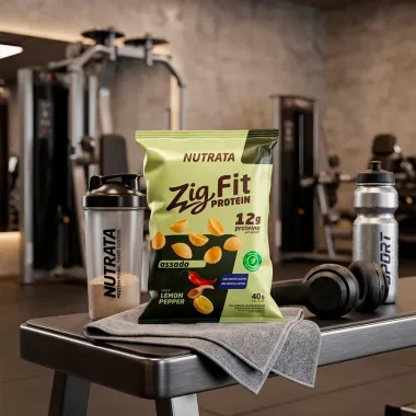 Salgadinho Nutrata Zig Fit Protein Assado Sabor Lemon Pepper com 12g de Prote&iacute;na 40g