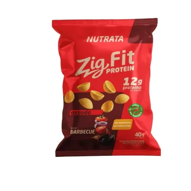 Salgadinho Assado de Milho Nutrata Zig Fit Prote&iacute;n 12g de Proteinas Sabor Barbecue 40g